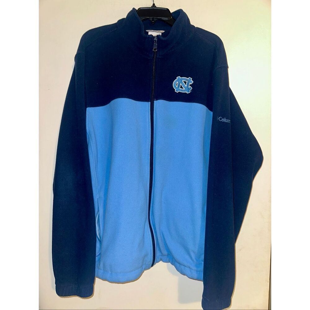 Columbia Collegiate Flanker III Fleece Full Zip Jacket Carolina UNC Tarheels XXL